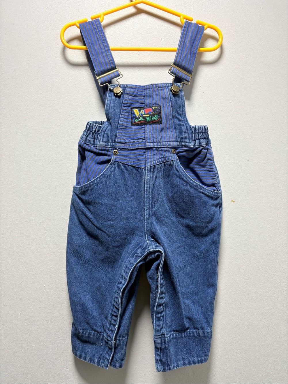 Vintage Blue Kids Denim Overalls with Adjustable Straps CB Kids Brand